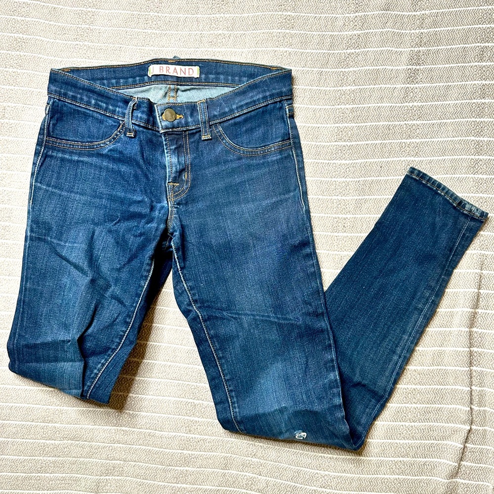 J Brand Women’s perfect slim skinny denim jean medium wash size 25 comfy classy